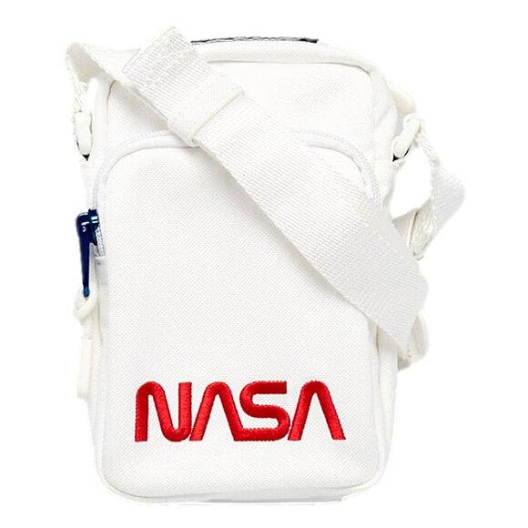 NWT Balenciaga Nasa Logo Phone Holder Crossbody Bag White Recycled Nylon - Picture 3 of 12